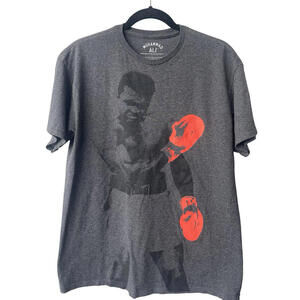 Muhammad Ali Shirt Mens Large Boxing Gloves Graphic Tee T-Shirt Polyester Blend